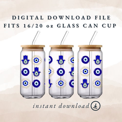Mystical All-See Eye Glass Can Cup Wrap / Descarga instantánea PNG