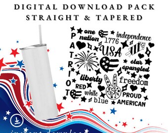 DIGITAL DOWNLOAD - full wrap for Strata Cup Patriotic 4th of July Independence Day Tumbler