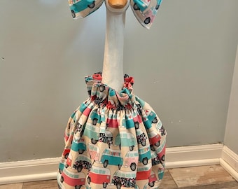 Summer fun Porch Goose Dress and Bow Outfit (Fits 19"-28" Goose)