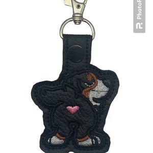 Bernese Mountain Dog Key Fob: Marine Vinyl Snap Tab Keychain