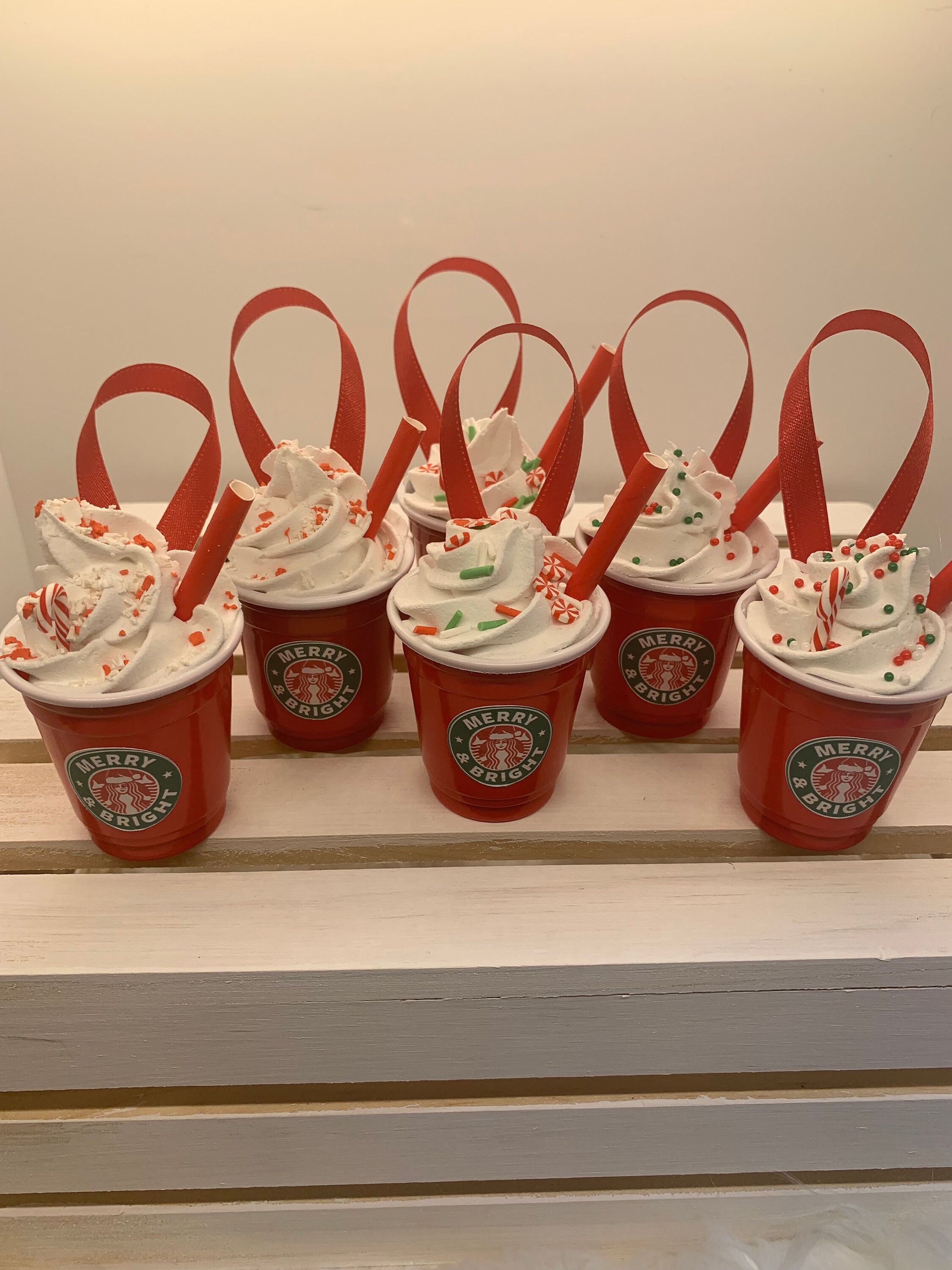 Art & Collectibles Themed Mini Starbucks Inspired Christmas Ornaments