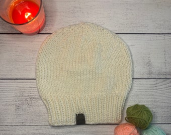 Handmade Knit Hat, Hand Knit Hat, Handmade Beanie, Winter Hat, Slouchy Knit Hat, unisex hat, adult knit beanie, knit beanie, beanie