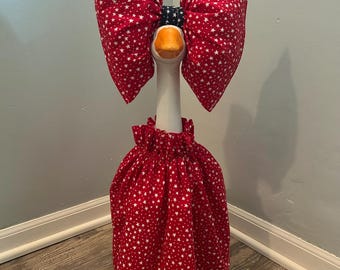 Patriotic Goose Dress and Bow Set, Fits 19"-28" Goose