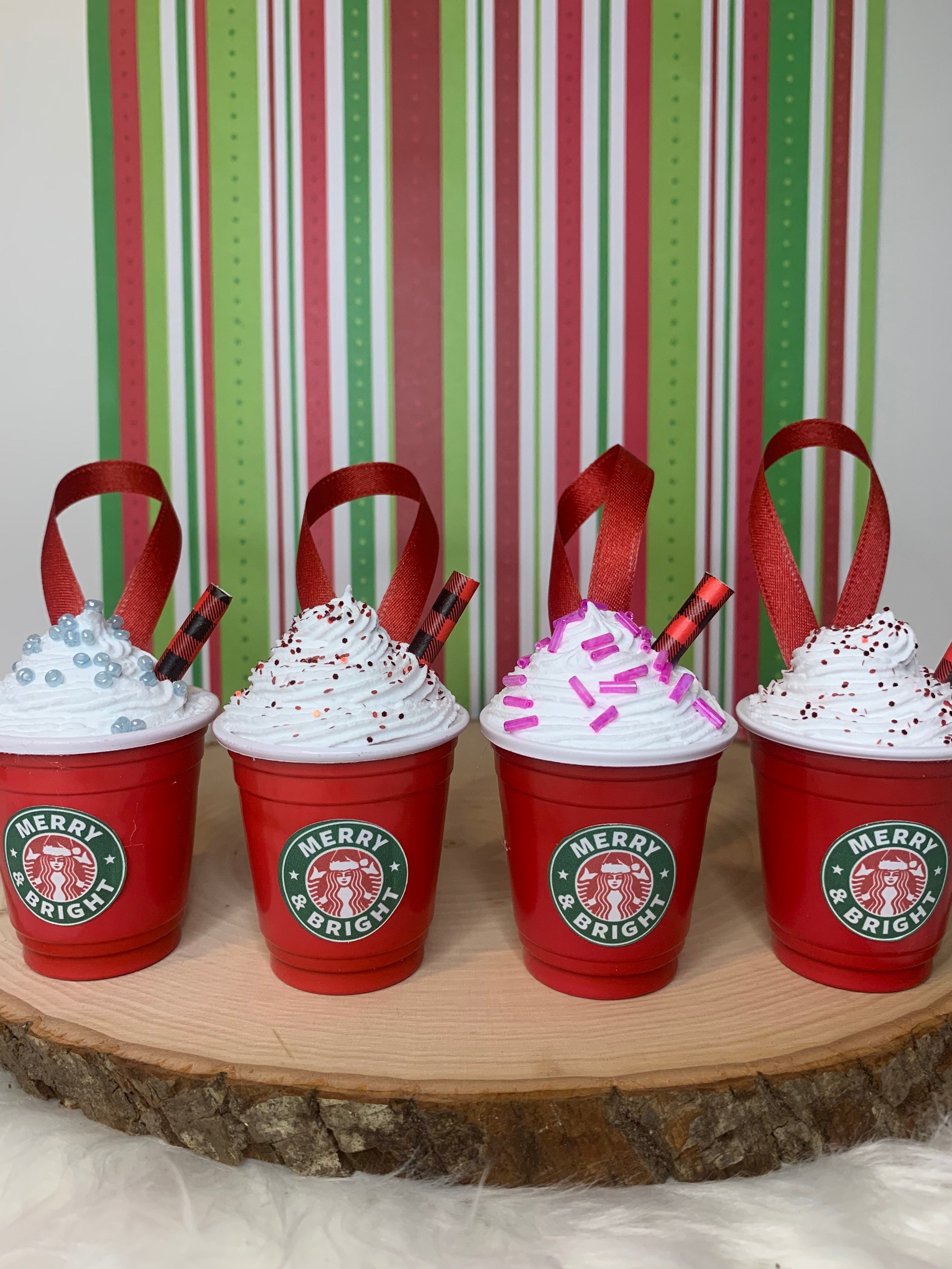 Mini Starbucks Inspired Christmas Ornament