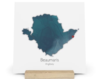 Anglesey Art Board Print: Beaumaris Map with Oak Stand