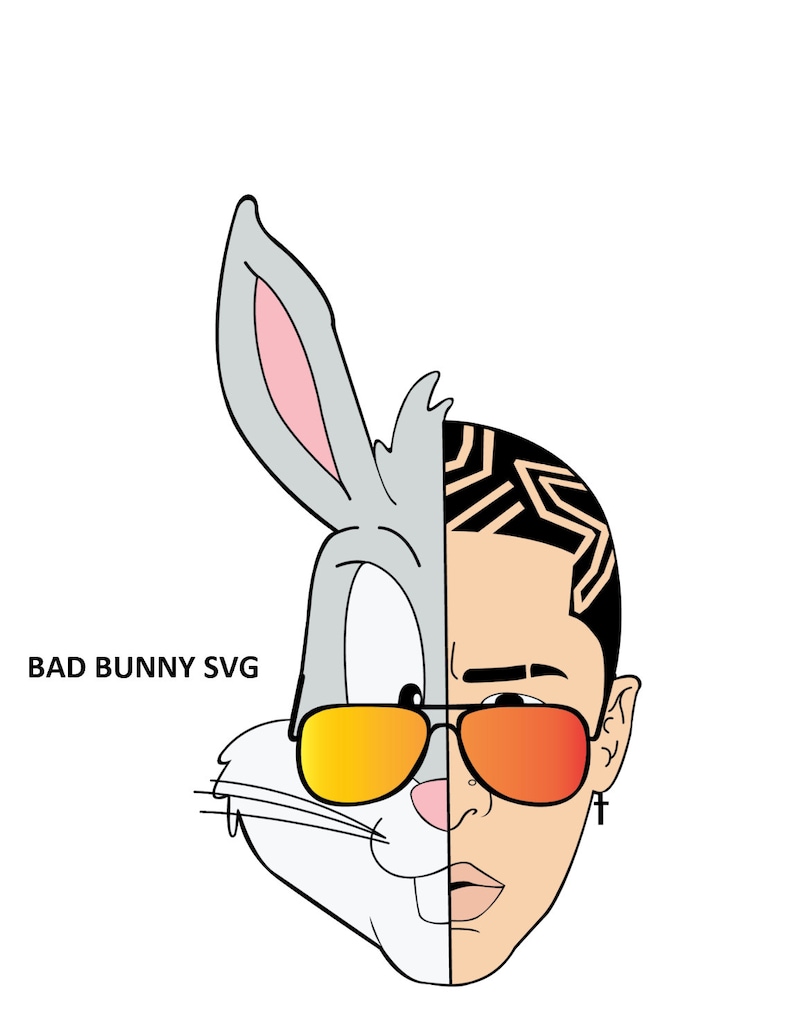 Download Bad Bunny Layered Svg | Etsy