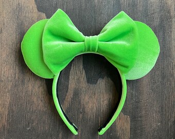 Lime Green Velvet Mouse Ears