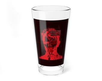 Bowie Blaklight Remix Mixing Glass | Evolution Series Reinterpretation, 16oz Art Tumbler
