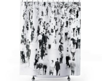 Shower Curtains, Abstract Japan Rush Hour Silhouettes, Bathroom Decor, Asian Inspired Home, Unique Bath Curtain, Zen Shower Décor