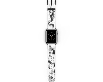 Abstract Apple Watch Band Black White Japan Art Strap for Series 1–9 SE Ultra