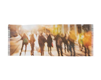 Abstrakte urban Bewegungsunschärfe Kunst Schal | Weicher Gaze Print Schal | City Light Pattern