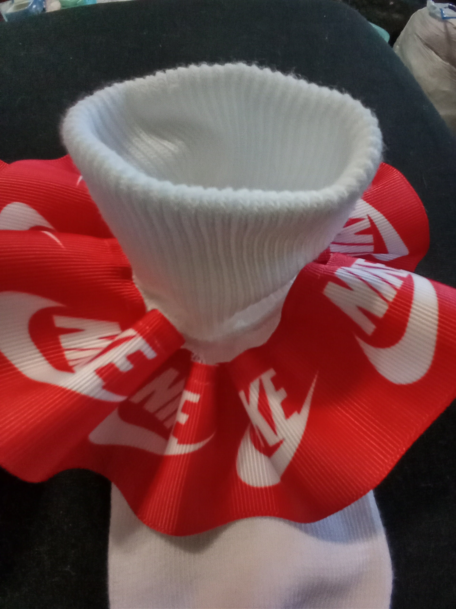 Red Nike ruffle socks Etsy