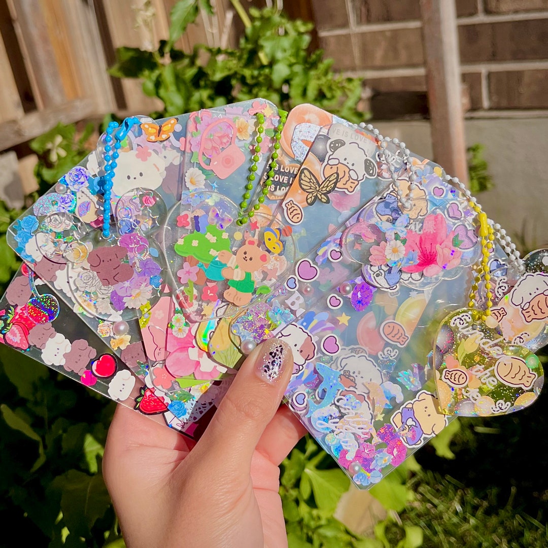 Decorated Toploaders for Kpop Card Trade Cute Sparkle Holo Photo Fram