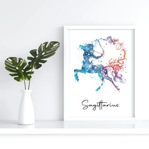 Sternzeichen Ästhetik Modernes Zuhause Schütze Kunst spiritueller Geist Minimalist Digitaldruck Kunst Digitaler Download Wandkunst A4
