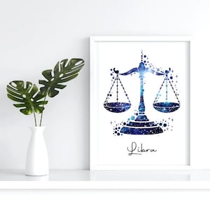 Zodiac Aesthetic Modern Home Libra Art Spiritual Spirit Minimalist Digital Print Art Digital Download Wall Art A4
