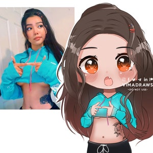 Dessin de personnages mignons personnalisé de style anime mignon - votre version anime de bébé plus mignon / Meilleur cadeau pour elle / Dessin de portrait de style anime / Cadeau artistique