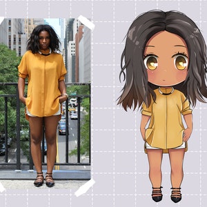 Custom Kawaii Anime Style Cute Character Drawing - Your Cuter Chibi Version / Best gift for her / Chibi from Your Photo / Custom artwork