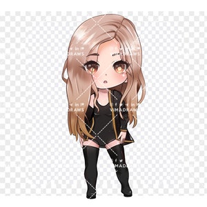 Blackpink Rosé Inspired Drawing Clipart Digital Download / Kpop Idol / Cute kawaii / Sublimation PNG File / Printable Digital Art for Blinks
