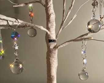 Glass sun catcher, Vintage,French, Chandelier, Crystal, Recycled, Handmade, Window decoration, Rainbow prism