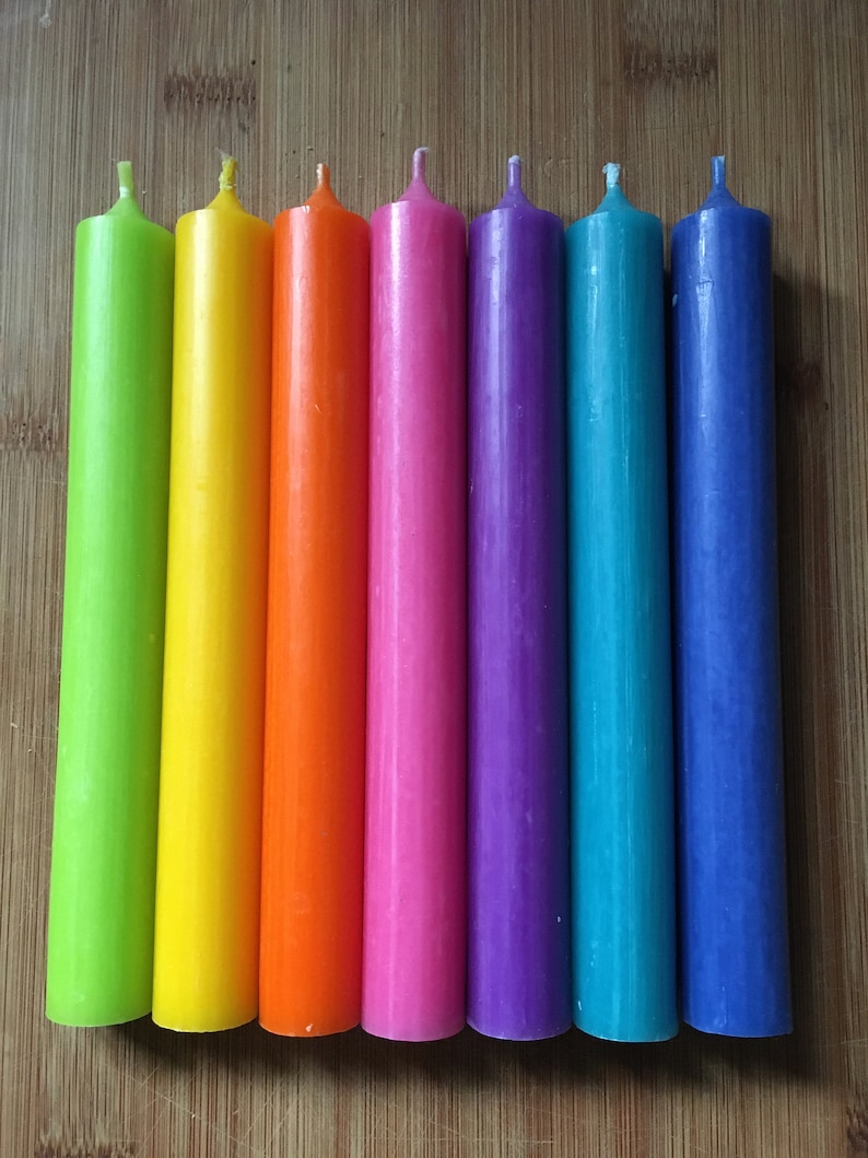 New PURPLE PINK Fluorescent candles bistro dinner Autumn Etsy