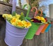 Hanging flower Pots & Hook - Hang to fence, wall, standing pots Garden decor, Succulents, potted plants, dried flowers indoor/outdoor bucket 