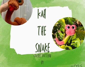 Kah the Snake Crochet Pattern, DIY Plush Toy (PDF)
