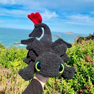 Big Playful Dragon Plushie Handmade Crochet