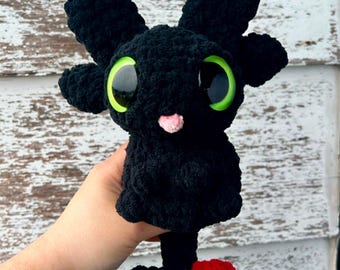 Mini Night Dragon Companion | Dragon Plush | Chibi Dragon | Handmade