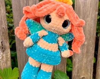 Handmade Fairy Crochet Doll Inspired by a Magical Fire Fairy | Plush Amigurumi Fantasy Doll | Collectible Gift for Fairy Lovers
