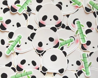 Panda Sticker Set [Waterproof!], Die Cut Stickers, Laptop/Waterbottle/Journal Decals, Cute Stickers, Stationery, Food, Animal Stickers