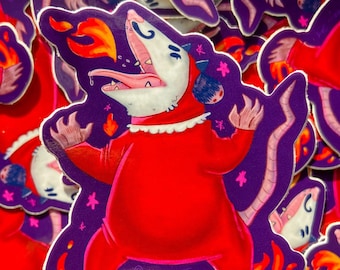 Devil Opossum Sticker | Glossy Waterproof Vinyl Decal