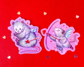 Valentine Possums Stickers | Cupid Possums | Possum Glossy Sticker