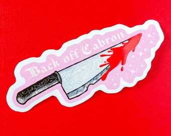 Back Off Cabron Knife Sticker | Waterproof Matte Vinyl