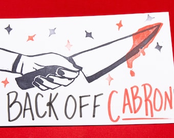 Back Off! Rubber stamp print