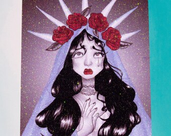 Madre Mia Glitter Print