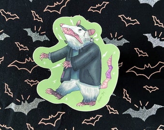 Frankenstein Possum Sticker | Halloween Matte Vinyl Sticker