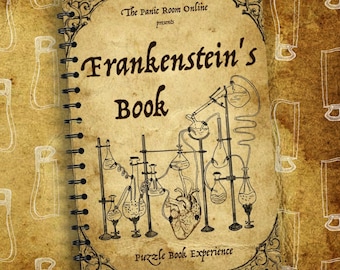 El libro de Frankenstein - Juego de escape room de rompecabezas imprimible