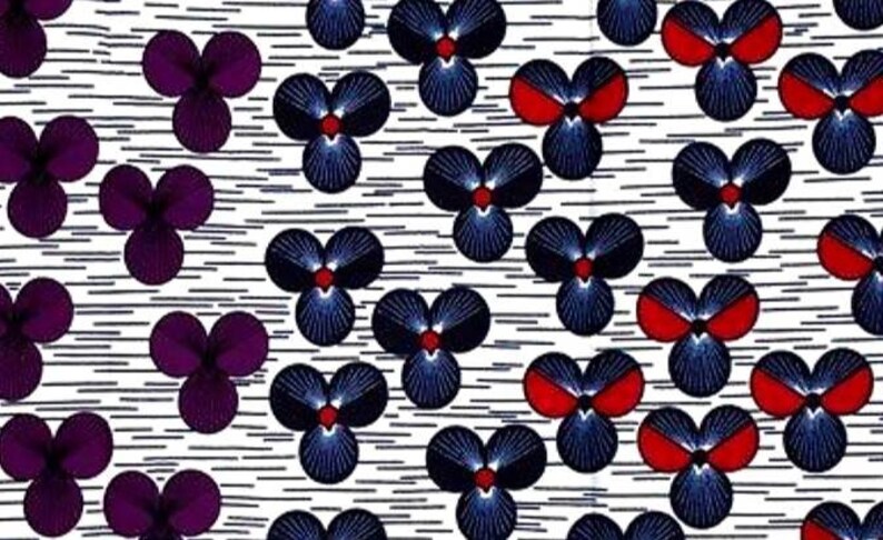 Wax fabric 100/% mixed cotton 2 beautiful prints same fabric measures from 50cm on 116 laize.