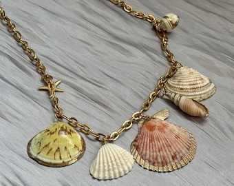Oversize Seashell Necklace, Shell Pendant Necklace,hunky