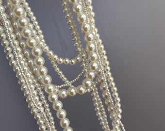 French Multi-Layer Pearl Necklace: Beaded Imitation Pearl Jewelry