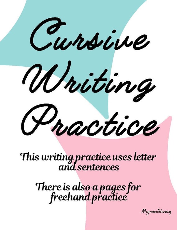 CURSIVE Handwriting Practice Words Sentences and Empowering - Etsy