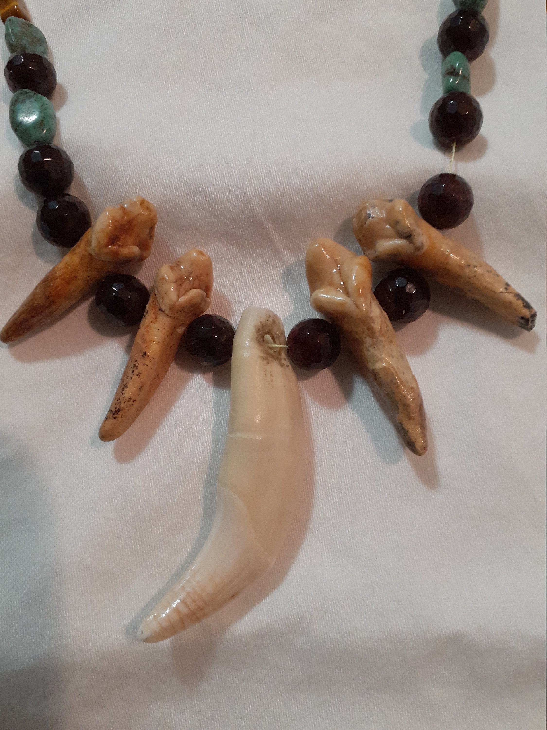 Authentic Bear Tooth Necklace with real gem stones Etsy