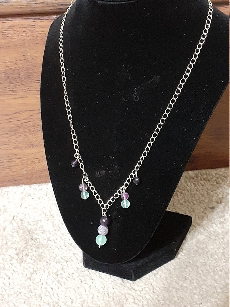 Fluorite gold plated chained 24 necklace