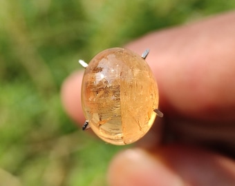 Imperial Topaz Cabochon - Natural Imperial Topaz Crystal - Golden Topaz - topaz crystal - healing crystal - imperial topaz pendant - ring