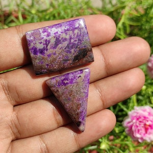 SUGILITE CABOCHON - Sugilite Crystal Stone - Sugilite cabochon pair - sugilite crystal cabochon - sugilite Manganese - sugilite pendant