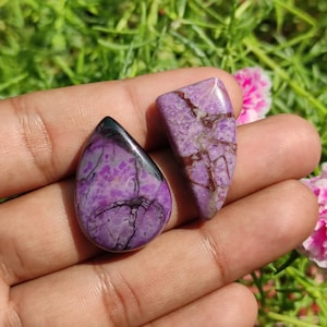 SUGILITE CABOCHON - Sugilite Crystal Stone - Sugilite cabochon pair - sugilite crystal cabochon - sugilite Manganese - sugilite pendant