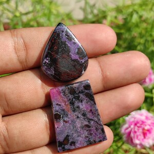 SUGILITE CABOCHON - Sugilite Crystal Stone - Sugilite cabochon pair - sugilite crystal cabochon - sugilite Manganese - sugilite pendant