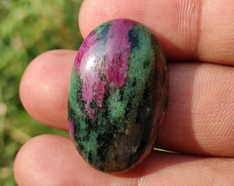 RUBY ZOISITE - Ruby zoisite cabochon - ruby zoisite crystal - ruby fuchsite - healing crystal - ruby zoisite pendant