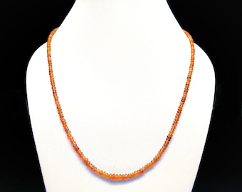 SPESSARTITE Garnet Faceted Beaded Necklace - Spessartine Garnet - Mandarin Garnet - orange garnet necklace - gift for her - healing crystals