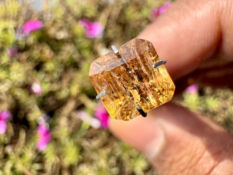 Imperial Topaz Cut - Natural Imperial Topaz Crystal - Golden Topaz - topaz crystal - healing crystal - imperial topaz pendant - ring image 9